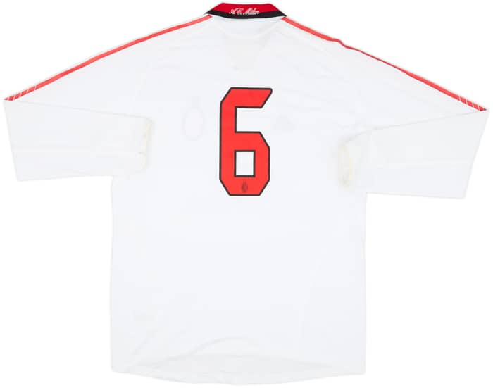Camiseta de visitante versión jugador L/S del AC Milan 2005-06 #6 - 8/10 - (XL)