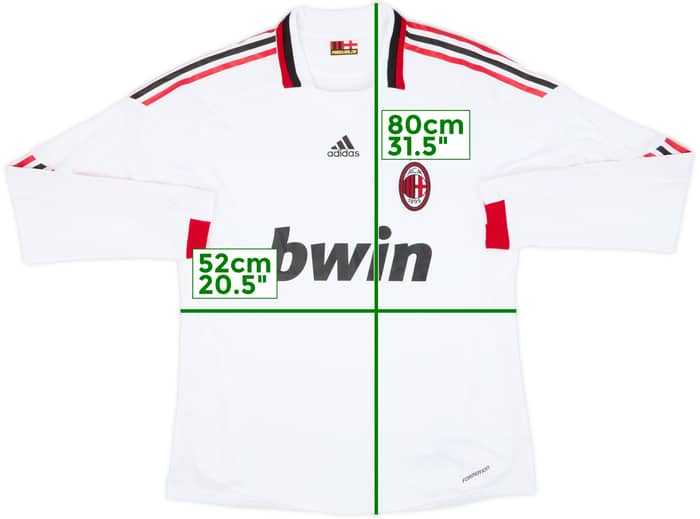 Camiseta de visitante del AC Milan 2009-10 Player Issue manga larga #9 - 8/10 - (XL)