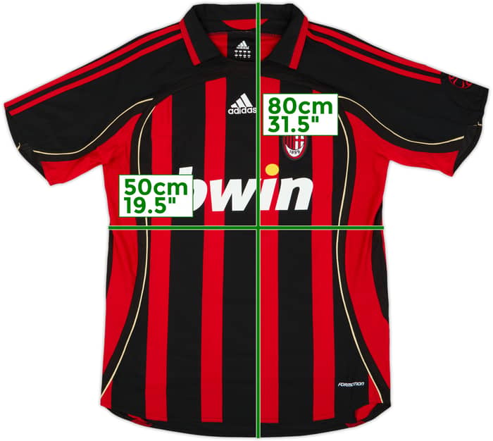 2006-07 AC Milan Player Issue Home Shirt #19 - 8/10 - (L)