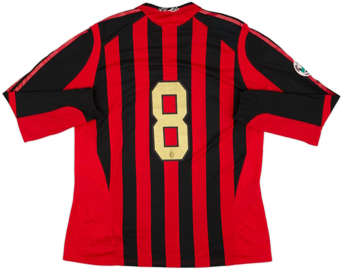 Camiseta de local versión jugador de manga larga del AC Milan 2005-06 #8 - 8/10 - (XL)