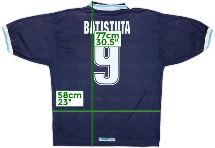 1999-01 Argentina Away Shirt Batistuta #9 - 8/10 - (L)