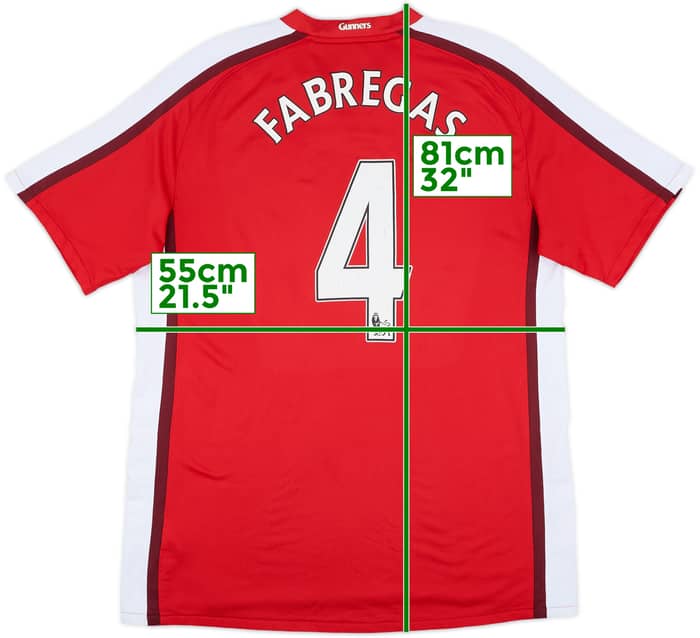 2008-10 Arsenal Home Shirt Fabregas #4 - 6/10 - (L)