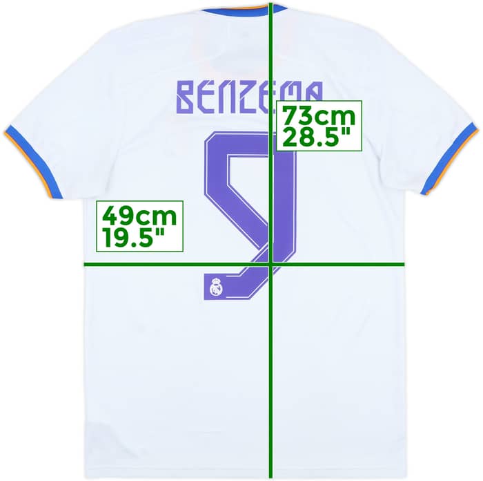 2021-22 Real Madrid Home Shirt Benzema #9 - 5/10 - (M)