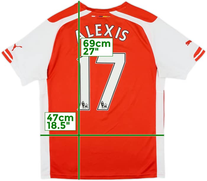 2014-15 Arsenal Home Shirt Alexis #17 - 7/10 - (S)