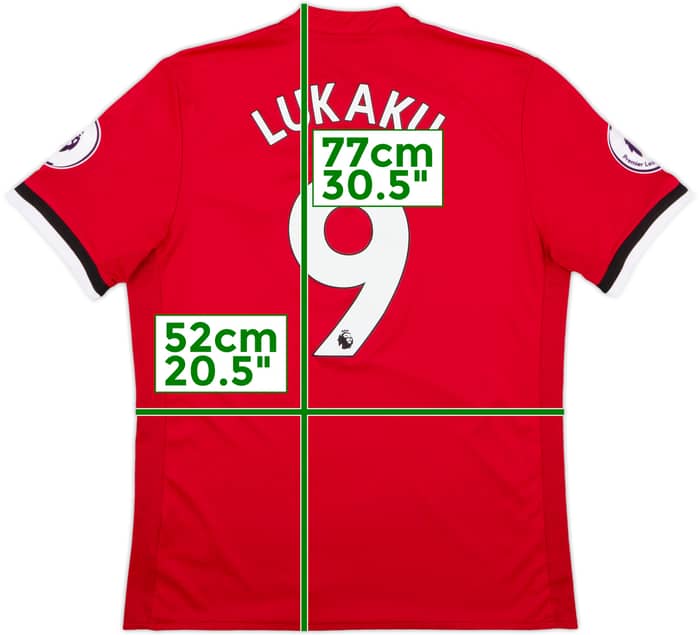 2017-18 Manchester United Home Shirt Lukaku #9 - 8/10 - (L)