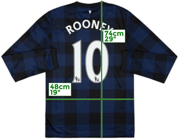 2013-14 Manchester United Away L/S Shirt Rooney #10 - 9/10 - (S)