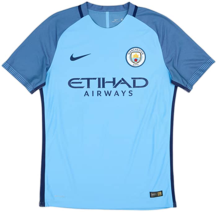 2016-17 Manchester City Authentic Home Shirt Kun Aguero #10 - 9/10 - (M)