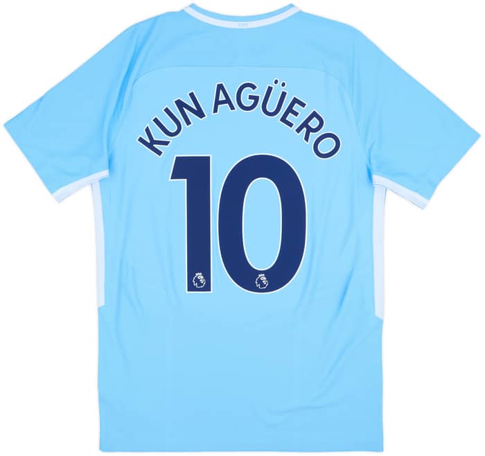 2017-18 Manchester City Authentic Home Shirt Kun Aguero #10 - 10/10 - (M)