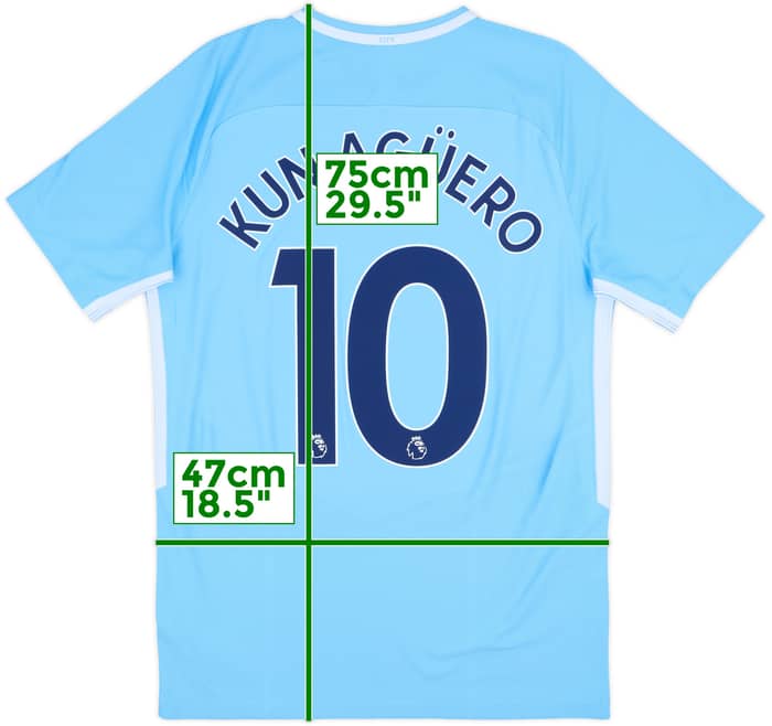 2017-18 Manchester City Authentic Home Shirt Kun Aguero #10 - 10/10 - (M)