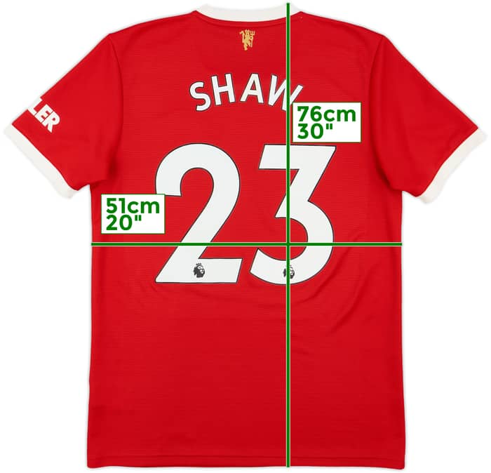 2021-22 Manchester United Home Shirt Shaw #23 - 8/10 - (M)