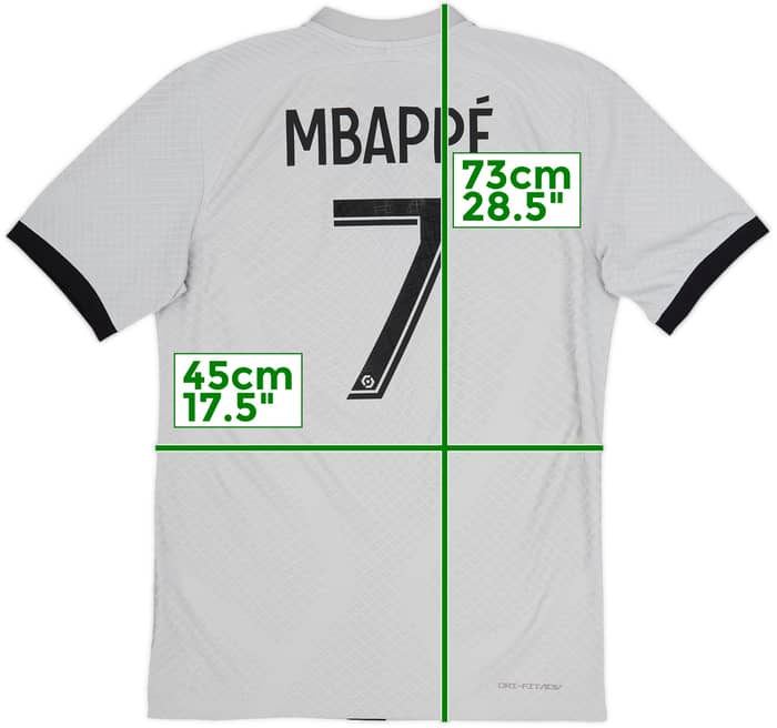 2022-23 París Saint-Germain Camiseta Auténtica de Visitante Mbappe #7 - 9/10 - (S)