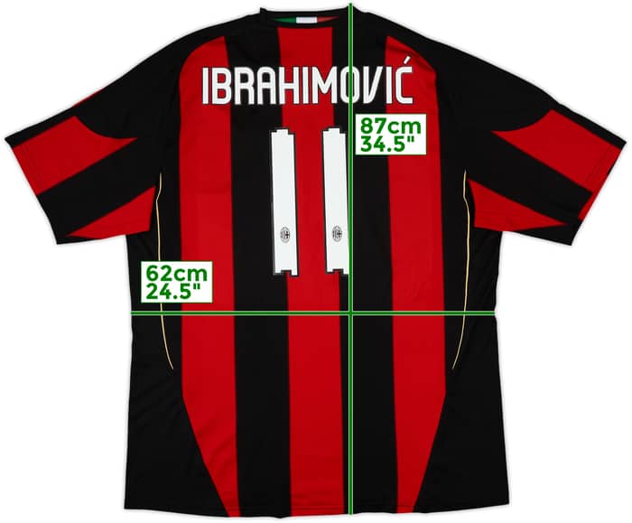2010-11 AC Milan Home Shirt Ibrahimovic #11 - 8/10 - (XXL)
