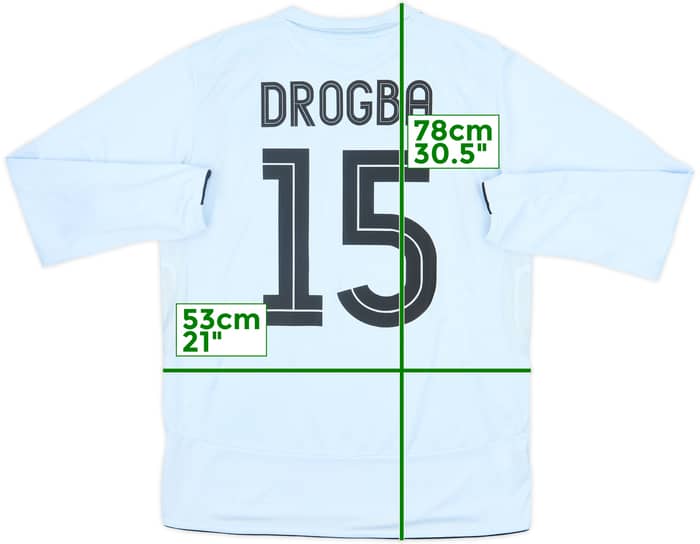 2005-06 Chelsea Away L/S Shirt Drogba #15 - 8/10 - (L)