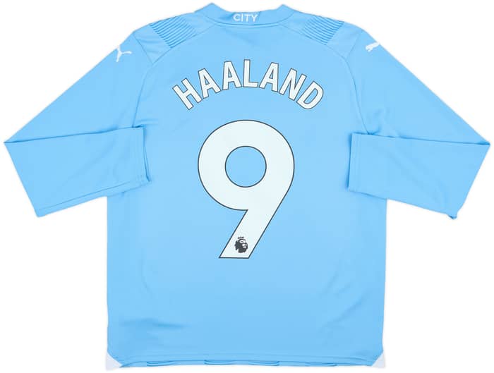 2023-24 Manchester City Home L/S Shirt Haaland #9 - 9/10 - (XL.Boys)