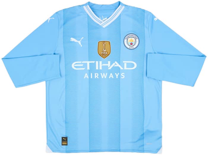 2023-24 Manchester City Home L/S Shirt Haaland #9 - 9/10 - (XL.Boys)