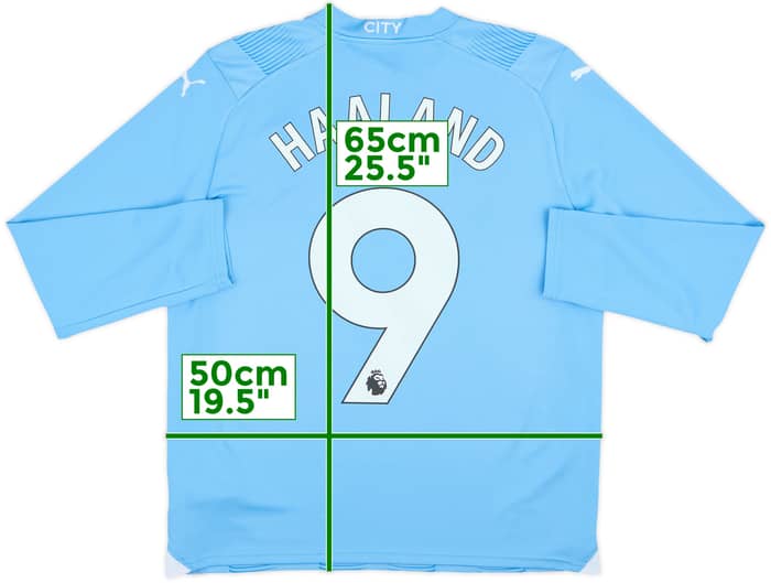2023-24 Manchester City Home L/S Shirt Haaland #9 - 9/10 - (XL.Boys)