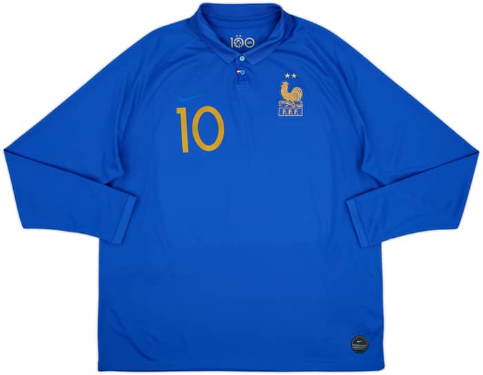 2019 France Centenary Home L/S Shirt Mbappe #10 - 8/10 - (XXL)
