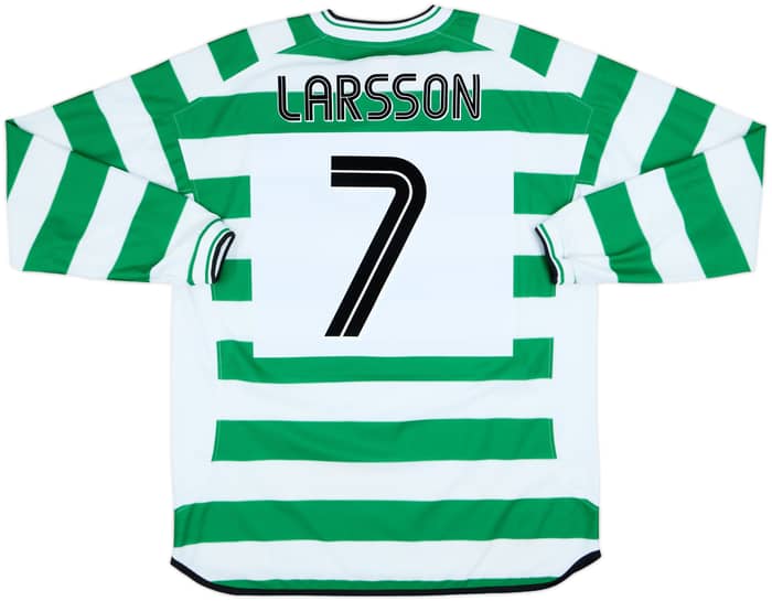 2001-03 Celtic Home L/S Shirt Larsson #7 - 7/10 - (XL)