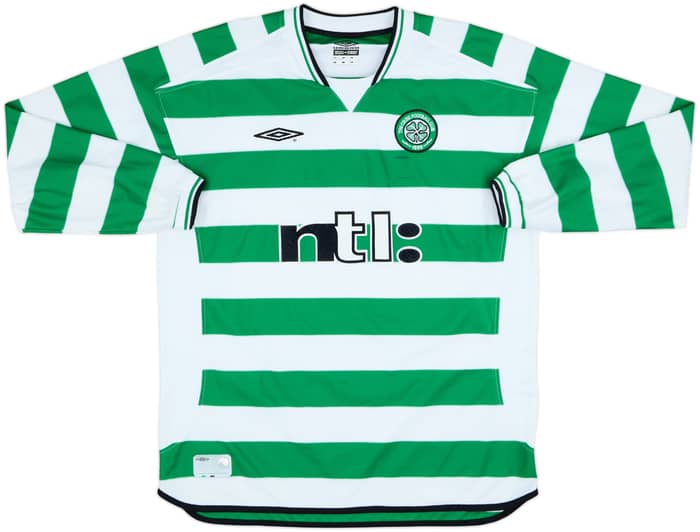 2001-03 Celtic Home L/S Shirt Larsson #7 - 7/10 - (XL)
