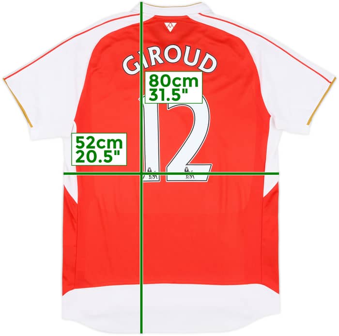2015-16 Arsenal Home Shirt Giroud #12 - 9/10 - (L)