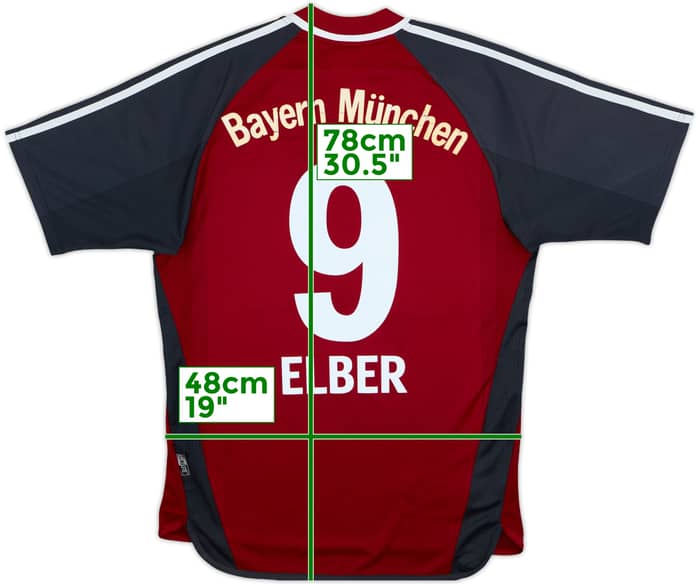 2001-02 Bayern Munich Home Shirt Elber #9 - 8/10 - (S)