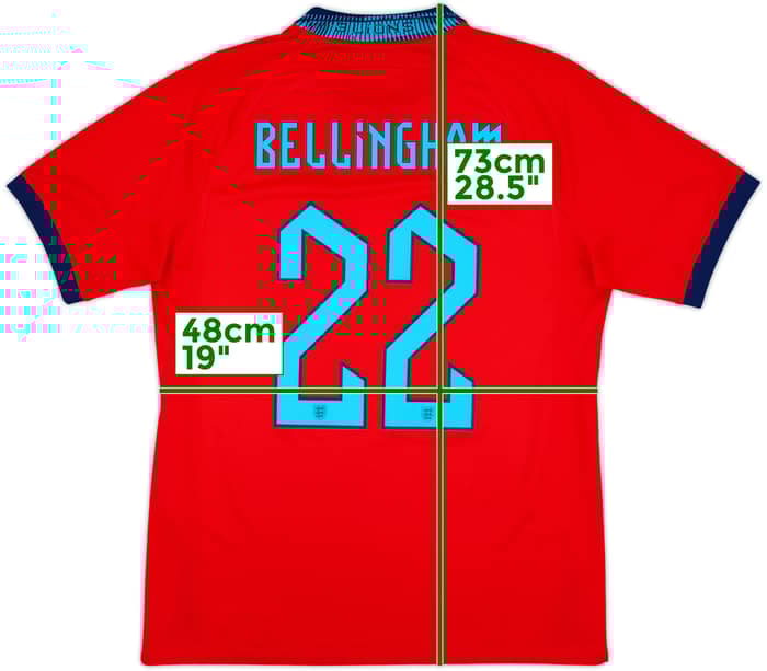 2022-23 England Away Shirt Bellingham #22 - 8/10 - (M)