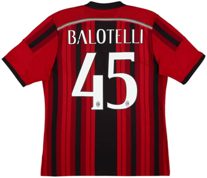 2014-15 AC Milan Home Shirt Balotelli #45 - 8/10 - (L)