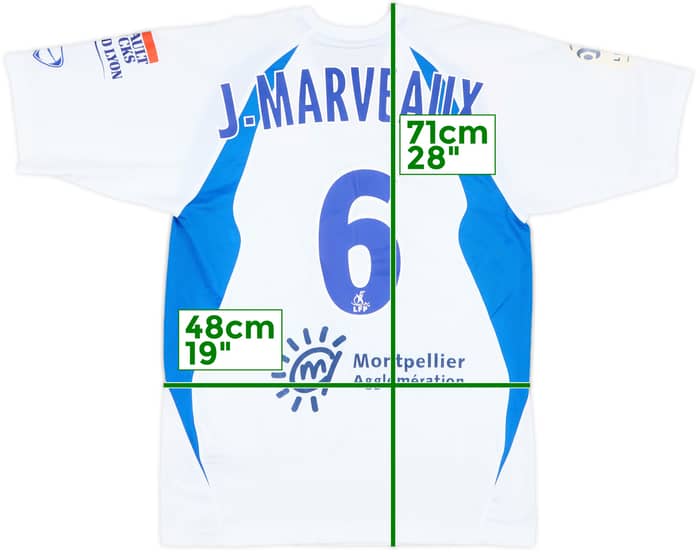 2009-10 Montpellier Match Issue Away Shirt J.Marveaux #6