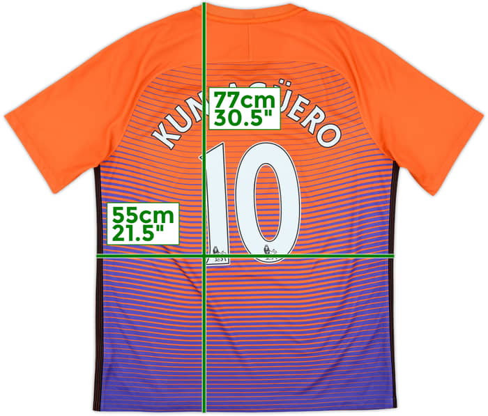 2016-17 Manchester City Third Shirt Kun Aguero #10 - 9/10 - (L)