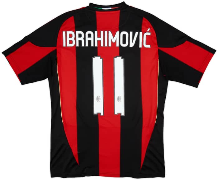 2010-11 AC Milan Home Shirt Ibrahimovic #11 - 10/10 - (S)