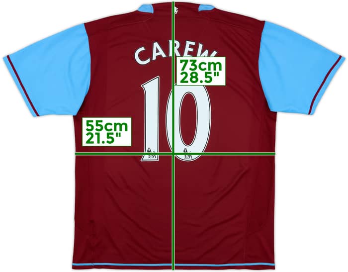 2007-08 Aston Villa Home Shirt Carew #10 - 8/10 - (L)