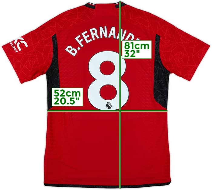 2023-24 Manchester United Authentic Home Shirt B.Fernandes #8 - 9/10 - (L)