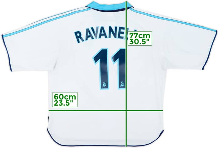 1999-00 Olympique Marseille Home Shirt Ravanelli #11 - 8/10 - (XL)