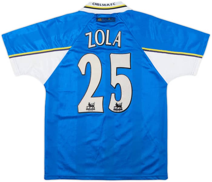 1997-99 Chelsea Home Shirt Zola #25 - 7/10 - (L.Boys)