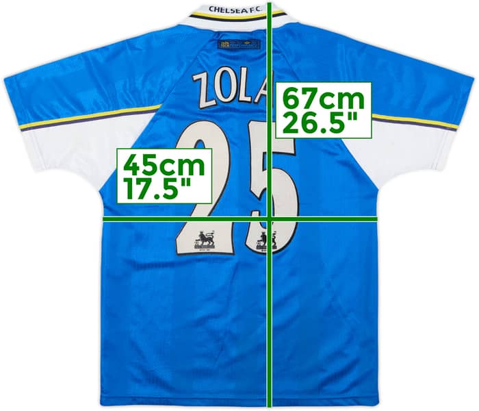 1997-99 Chelsea Home Shirt Zola #25 - 7/10 - (L.Boys)
