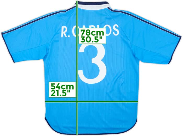 1999-00 Real Madrid Third Shirt R.Carlos #3 - 7/10 - (M)