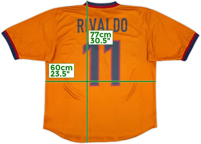 1998-00 Barcelona Player Issue Away Shirt Rivaldo #11 - 5/10 - (L)