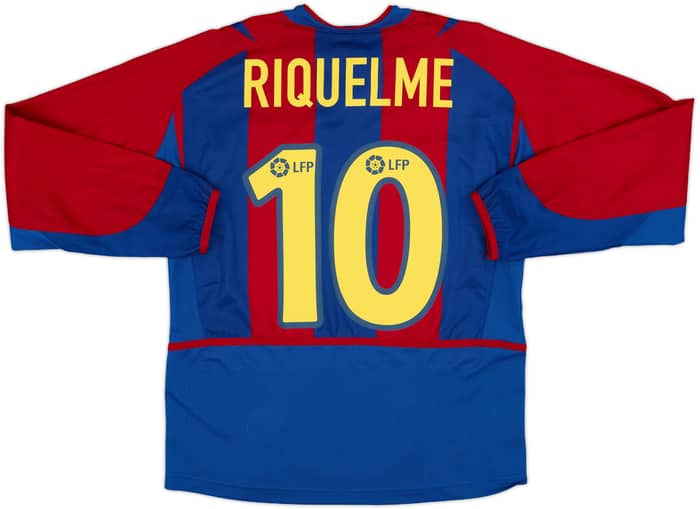 2002-03 Barcelona Home L/S Shirt Riquelme #10 - 8/10 - (L.Boys)