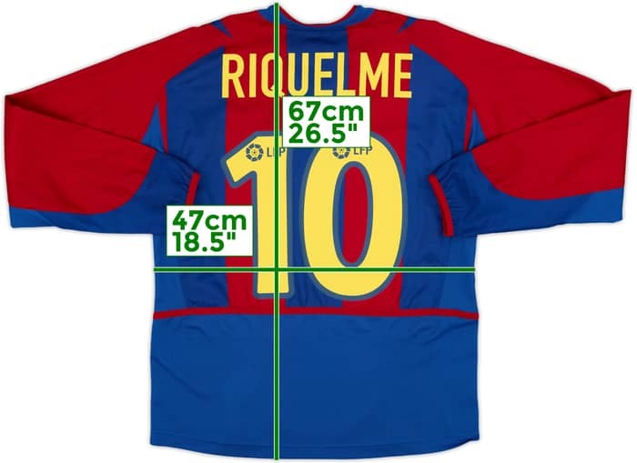 2002-03 Barcelona Home L/S Shirt Riquelme #10 - 8/10 - (L.Boys)