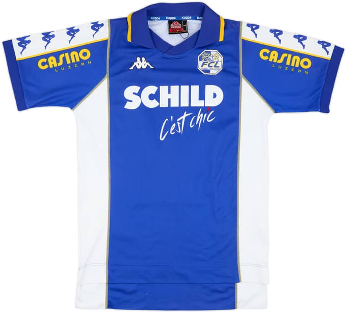 2001-02 FC Luzern Player Issue Home Shirt Pinelli #27 - 7/10 - (L)
