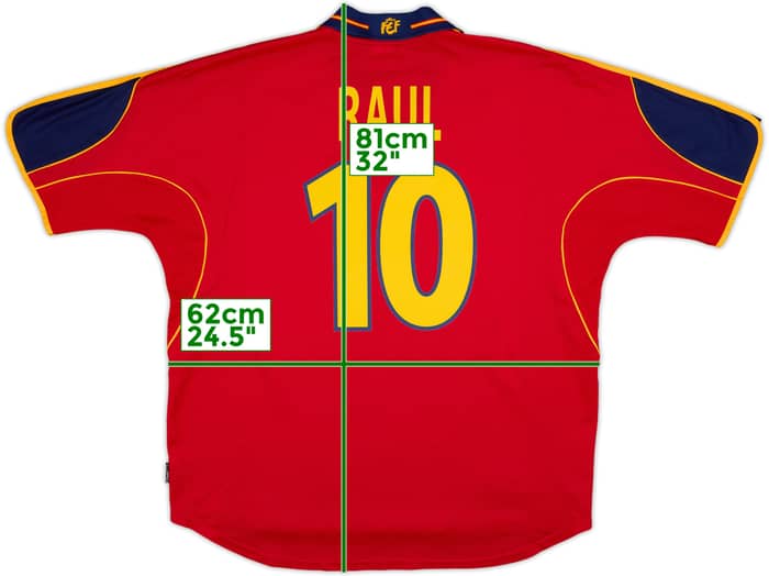 1999-02 Spain Home Shirt Raul #10 - 8/10 - (XL)