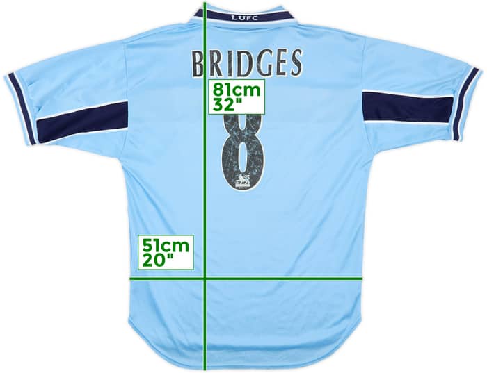 1999-00 Leeds United Away Shirt Bridges #8 - 6/10 - (M)