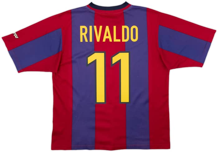 1998-00 Barcelona Basic Home Shirt Rivaldo #11 - 5/10 - (M)