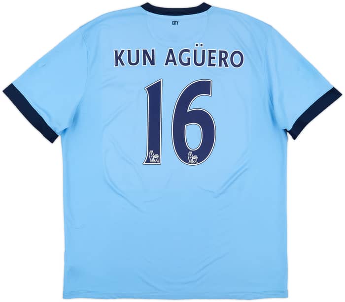 2014-15 Manchester City Home Shirt Kun Aguero #16 - 5/10 - (XXL)