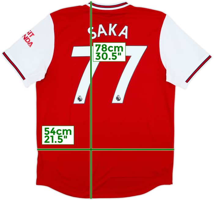 2019-20 Arsenal Authentic Home Shirt Saka #77 - 7/10 - (L)