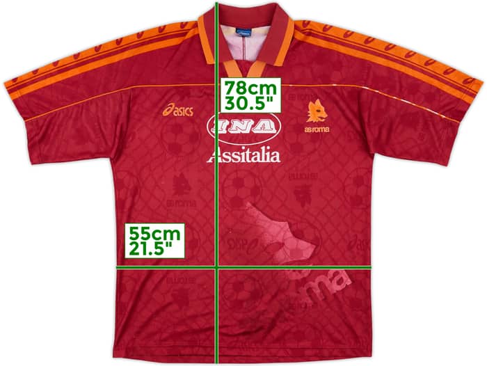 1995-96 Roma Home Shirt - 7/10 - (XL)