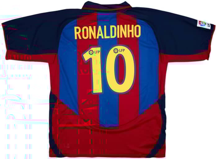 2003-04 Barcelona Home Shirt Ronaldinho #10 - 8/10 - (XL)