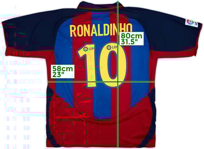 2003-04 Barcelona Home Shirt Ronaldinho #10 - 8/10 - (XL)