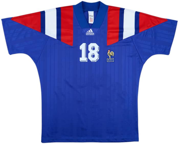 1992-94 France Home Shirt Cantona #18 - 8/10 - (L/XL)
