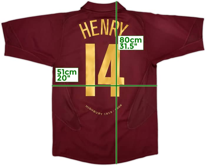2005-06 Arsenal Home Shirt Henry #14 - 7/10 - (M)